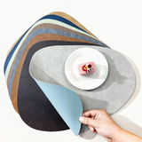 PU Leather Placemats, Waterproof Coffee Coasters, Kitchen Table Mats, Easy to Wipe Off ,Wrinkle Free Kitchen Dining Table Mats