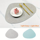 PU Leather Placemats, Waterproof Coffee Coasters, Kitchen Table Mats, Easy to Wipe Off ,Wrinkle Free Kitchen Dining Table Mats
