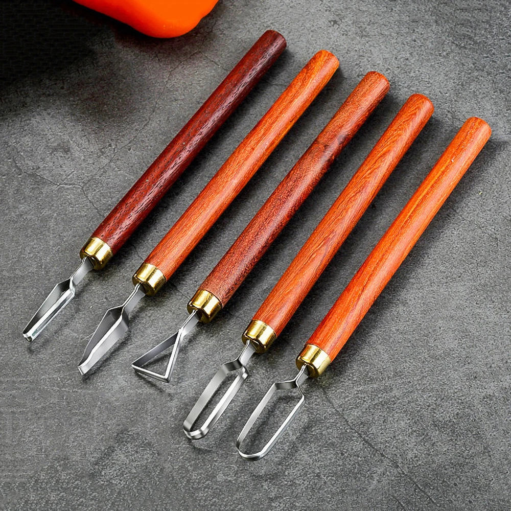 pottery circular carving knife UVO type carving knife, DIY pottery texture tool ceramic trimming carving, stainless steel knife