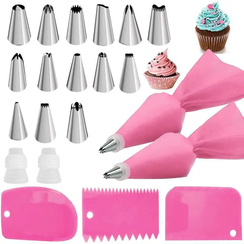Nozzle piping cake decorating tools Confectionery equipment Kitchen accessories Pastry bag and bakery set stainless steel socket