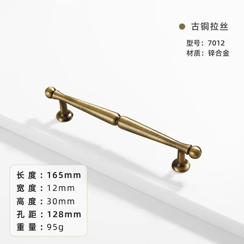 French-bronze solid handle vintage wardrobe/cabinet door handles small single-hole drawer pull medieval-style furniture hardware