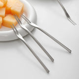 304 Stainless Steel Fruit Fork Solid Round Stick Small Fork High Appearance Level Household Long Handle Fruit Cake Dessert Fork