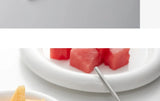 304 Stainless Steel Fruit Fork Solid Round Stick Small Fork High Appearance Level Household Long Handle Fruit Cake Dessert Fork