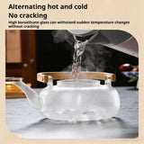 1000ML Glass Teapot with Removable Filter Stovetop Safe Heat Resistant Clear Tea Maker Water Kettle for Loose Leaf Blooming Tea