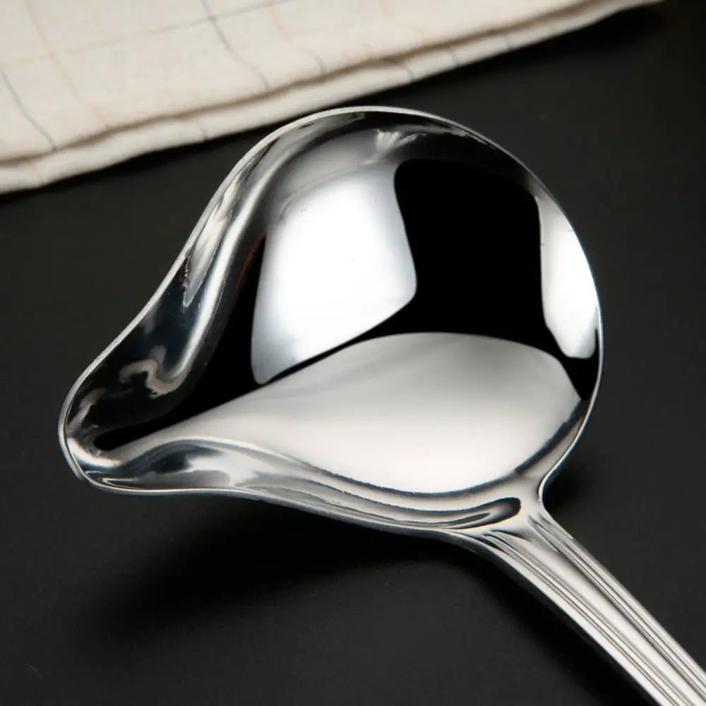 1/2pcs Silver Saucier Sauce Soup Scoop 7.87*2.91 Inch Stainless Steel Household Spoon Set Creative Duckbill Scoop Kitchen
