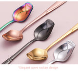 Long Handle Teaspoon Stainless Steel Rose Mixing Spoon Unusual Teaspoons for Dessert Honey Salad Tea Coffee Spoons New Year Gift