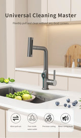 Intelligent Water Temperature Display Pull-out Sprayer Kitchen Faucet Hot and Cold Water Kitchen Sink Tap Single Hole Mixer
