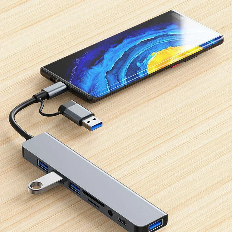 8-in-2 USB-C Hub Docking Station
