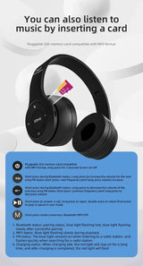 Lenovo Multifunctional Portable Foldable Headmounted Wireless Bluetooth 5.0 Headset For Bluetooth connection Wired Connection