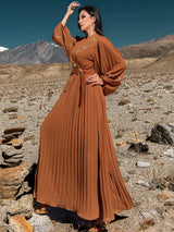 Pleated Dress for Women Abaya Eid Elegant Party Long Dresses Muslim Caftan Robe Jalabiya Ramadan Dubai Kaftan Vestidos Largos