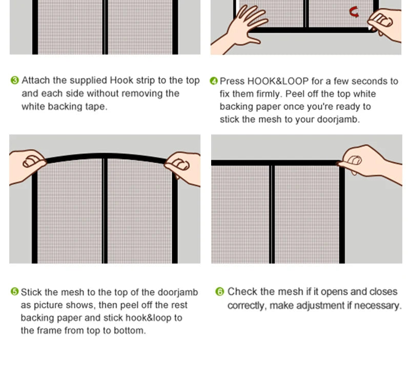 Magnetic Door Screen Insect Mosquito Net Curtain Black Fly Insect Auto Closing Invisible Mesh For Kitchen indoor living room