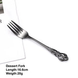 2/4/6/12Pcs Dessert Forks Gold Fruit Fork Stainless Steel Sliver Tableware Cake Snack Salad Fork Mirror Western Black Cutlery