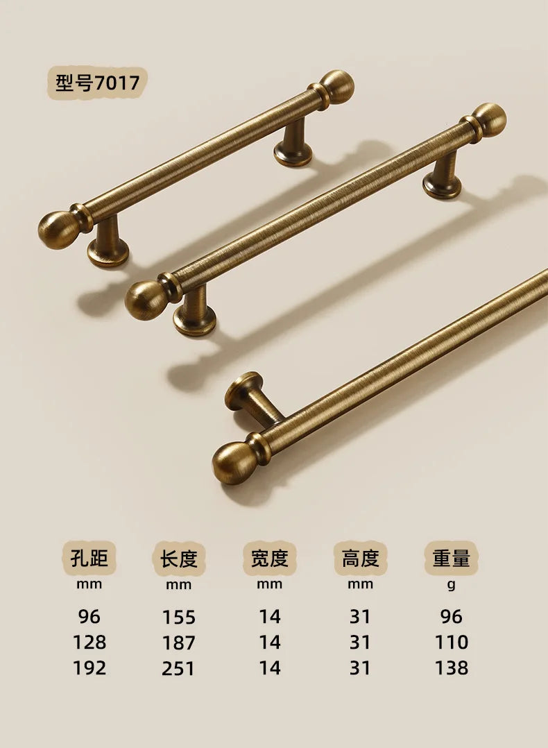 French-bronze solid handle vintage wardrobe/cabinet door handles small single-hole drawer pull medieval-style furniture hardware