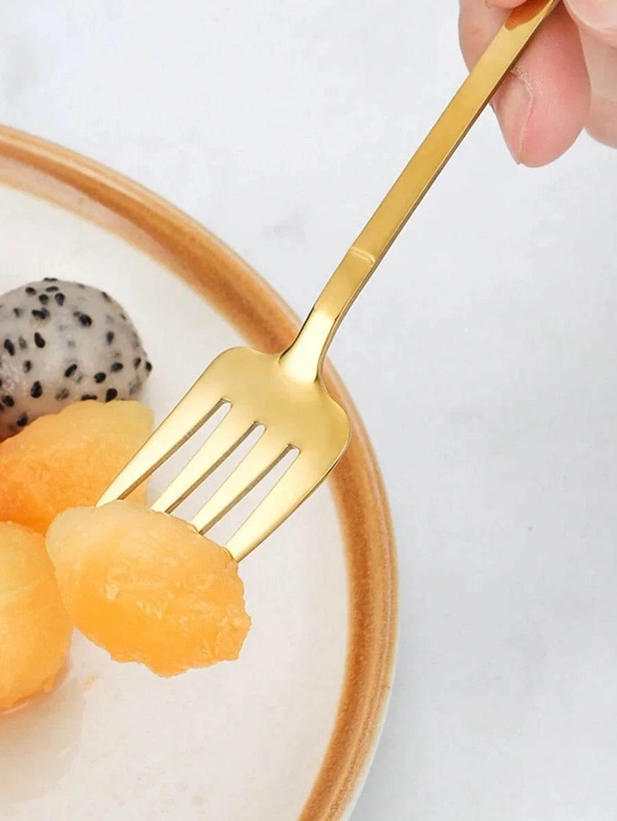 4/8/12pcs Stainless steel dessert fork fruit fork set, shovel-shaped small fork, suitable for afternoon tea, weddings, parties