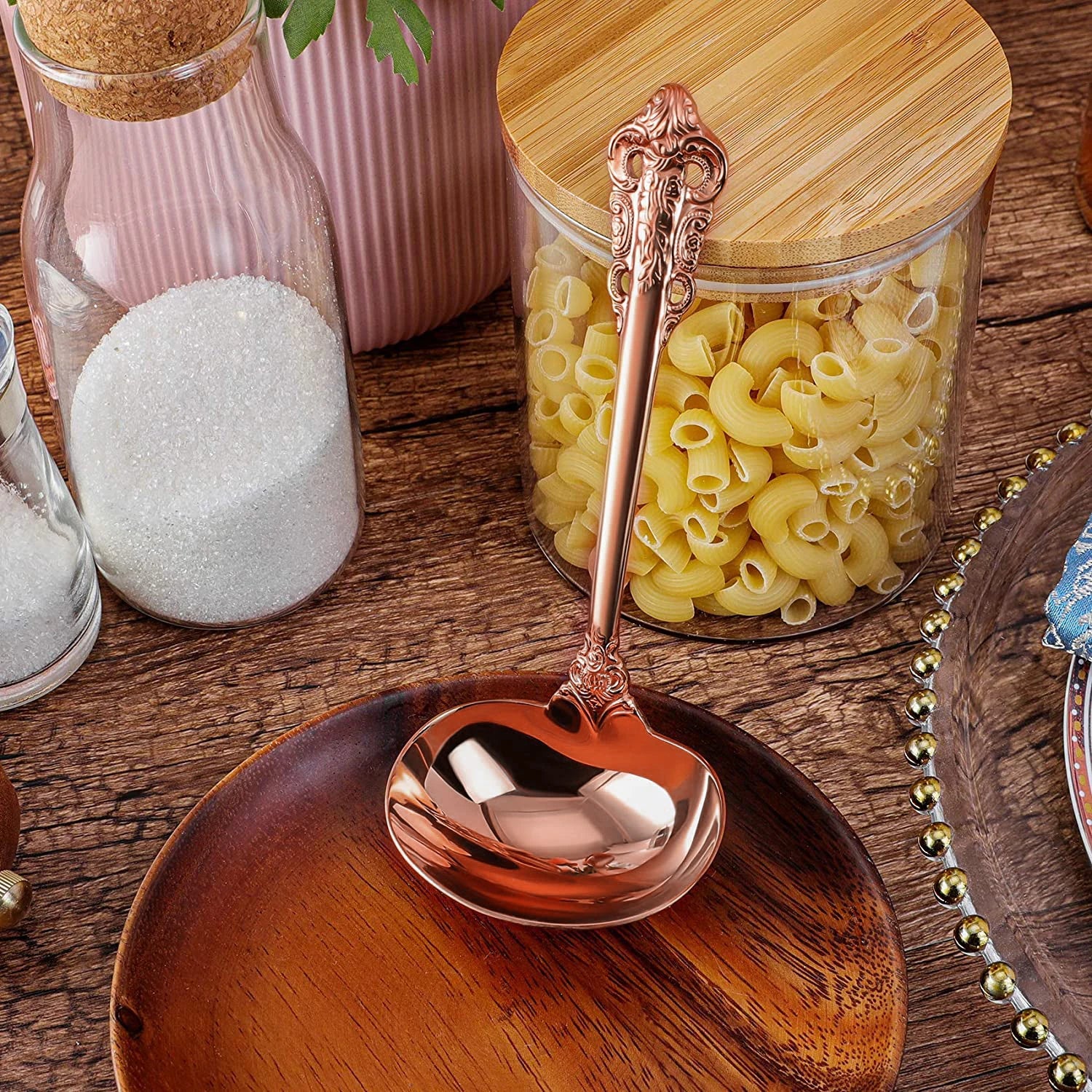 2/3/4/5/6 Pieces Gravy Ladle 6.3in Gorgeous 1 oz. Mirror Gold 18/10 Stainless Steel Gravy Sauce Soup Ladle Spoon for Stirring