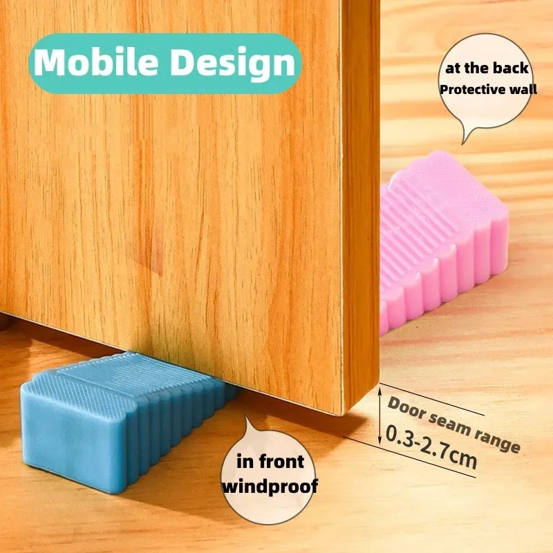 Safety Silicone Door Stop Block Wedge  Stop Door Stopper Home Offices Door Rear Retainer Impact Stopper Rubber Stops No Drill