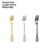 2/4/6/12Pcs Dessert Forks Gold Fruit Fork Stainless Steel Sliver Tableware Cake Snack Salad Fork Mirror Western Black Cutlery