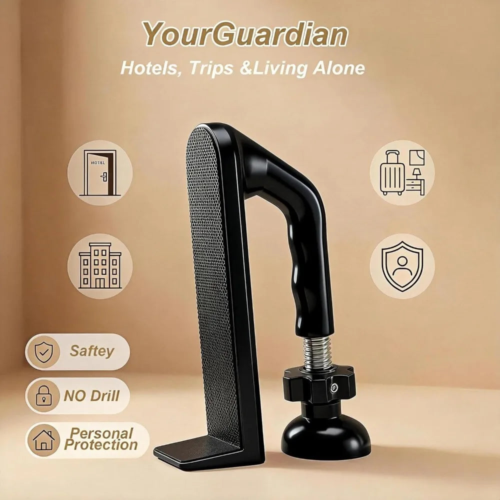 1PC Heavy Duty Metal Portable Door Stopper for Travel No Drill Security Device Anti Theft for Hotel Apartment Home Women Solo