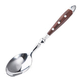 Classic Elegant Stainless Steel Cutlery Set Simulated Redwood Fork Spoon Knife Full Dinning Fork Steak Knife Teaspoon Creative
