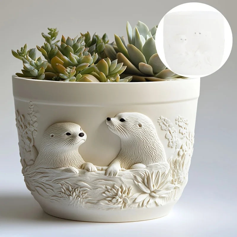 Mountain relief succulent plant flowerpot resin silicone mold mountain stream flowing water storage box candle cup gypsum molds
