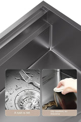 Waterfall Kitchen Sink Nanometer 304 Stainless Steel Large Single Slot Kitchen Accessories Waterfall Faucet Vegetable Basin