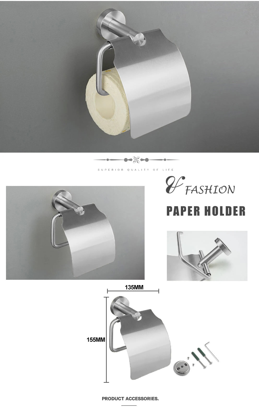 Bathroom Hardware 304 Stainless Steel Brushed Towel Rack Toilet Paper Holder Soap Holder Towel Bar Toilet Bathroom Accessories
