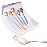 Long Handle Teaspoon Stainless Steel Rose Mixing Spoon Unusual Teaspoons for Dessert Honey Salad Tea Coffee Spoons New Year Gift