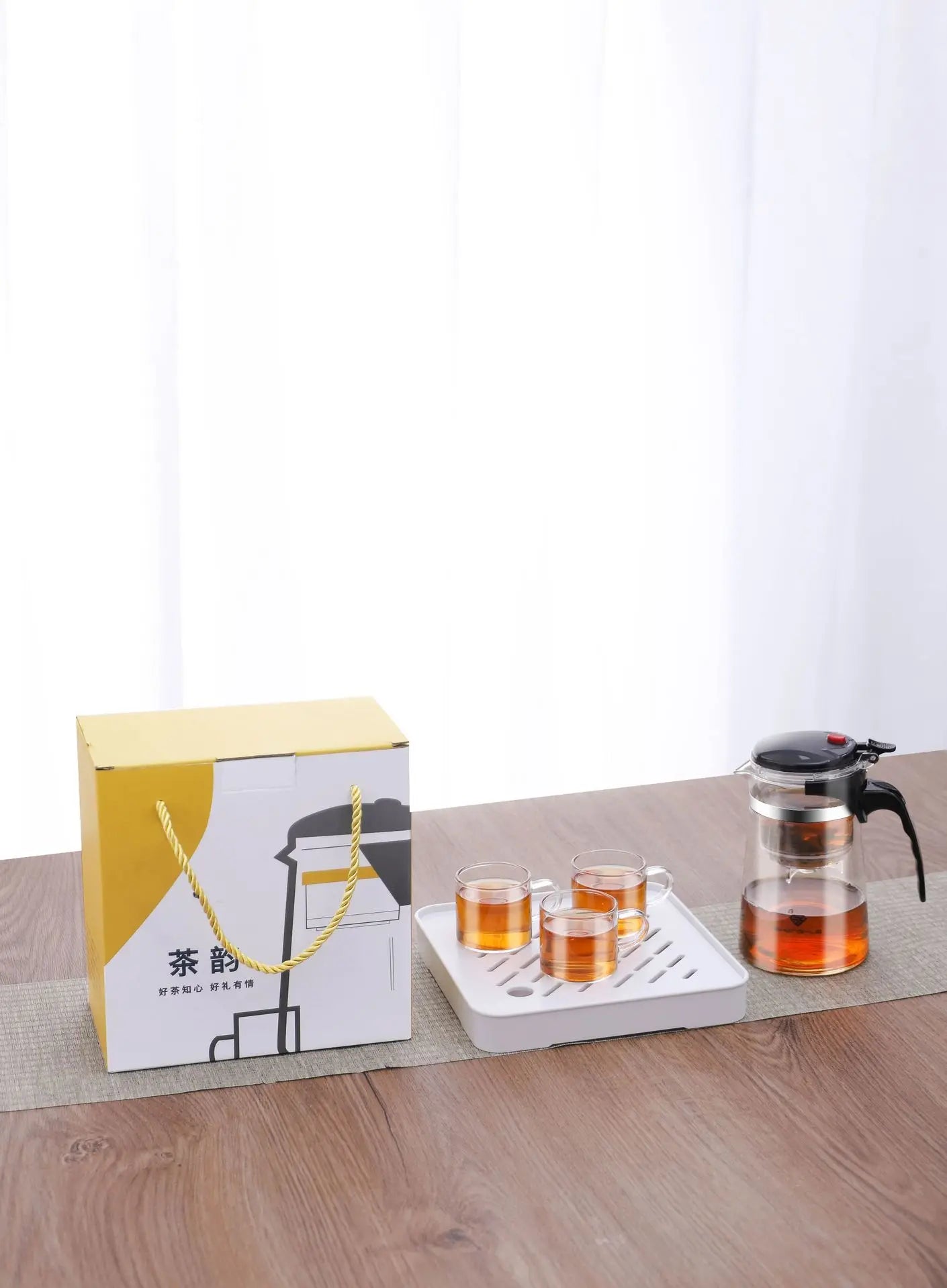 Heat Resistant Glass Teapot One-click Filtering Tea Pot Tea Water Separation Filter Tea Maker Coffee Pot Home Flower Teaware