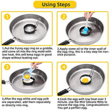 2pcs Stainless Steel Egg Ring Non-Stick Egg Ring, McMuffin, Sandwiches, Frying Or Shaping Eggs, Household Breakfast Cooking