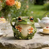 Frog Flower Mug Cute and Cute Frog Flower Pattern Mug