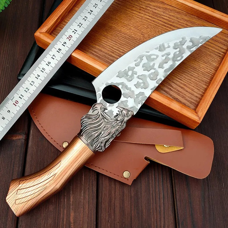 Meat Cutting Knives Boning Knife Wooden Handle Hnadmade Forge Knives Slicing Knife Multifunctional Kitchen Knives with Cover
