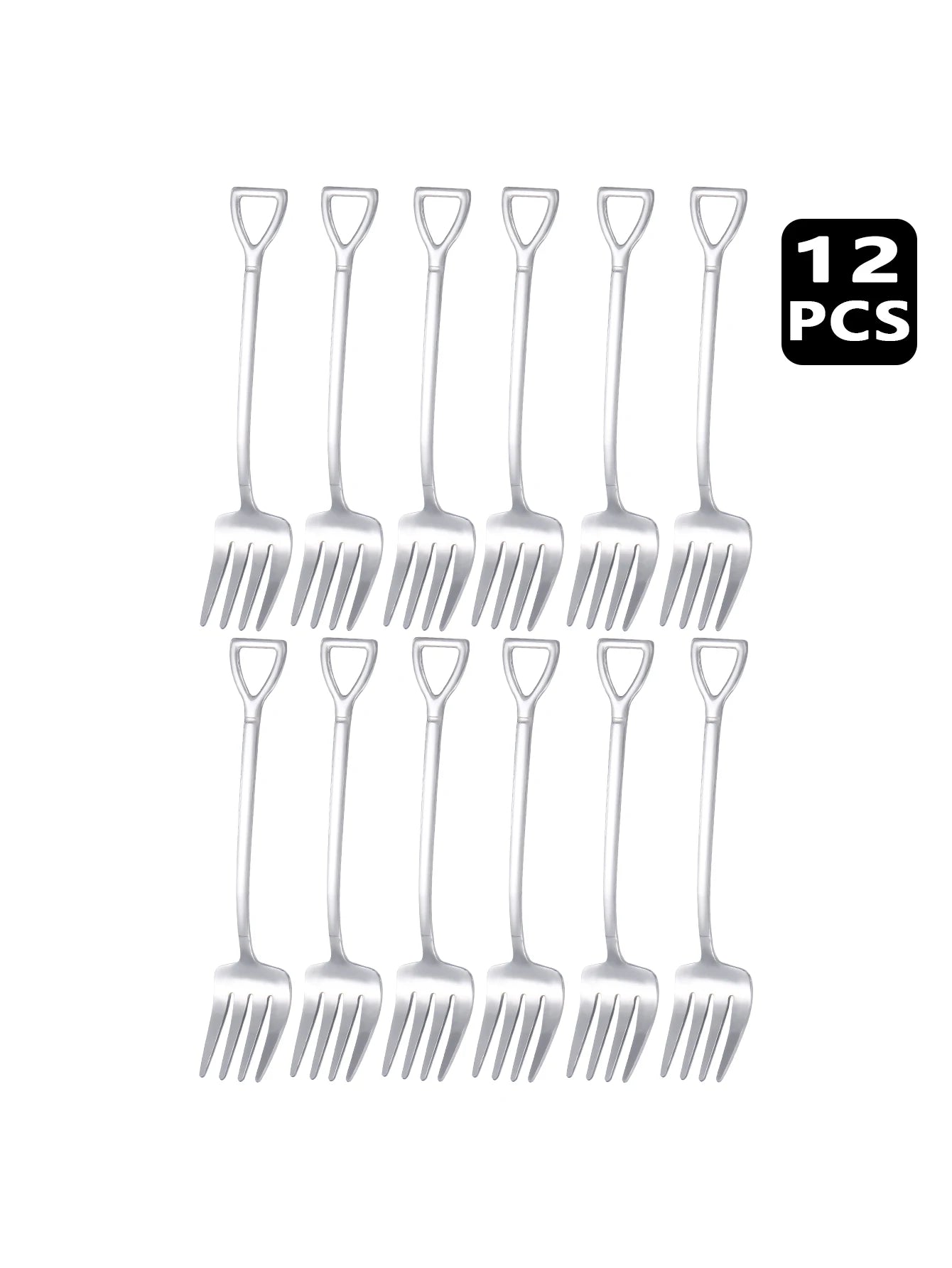 4/8/12pcs Stainless steel dessert fork fruit fork set, shovel-shaped small fork, suitable for afternoon tea, weddings, parties
