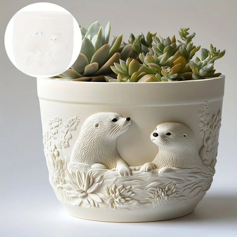 Mountain relief succulent plant flowerpot resin silicone mold mountain stream flowing water storage box candle cup gypsum molds