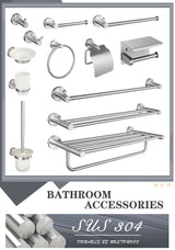Bathroom Hardware 304 Stainless Steel Brushed Towel Rack Toilet Paper Holder Soap Holder Towel Bar Toilet Bathroom Accessories