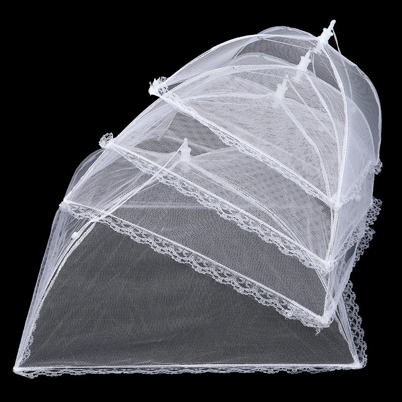 Picnic Food Covers for Outside Mesh 4 Packs Pop Up Fine Fly Net for Fruit - Collapsible Screen Umbrella Food Tent