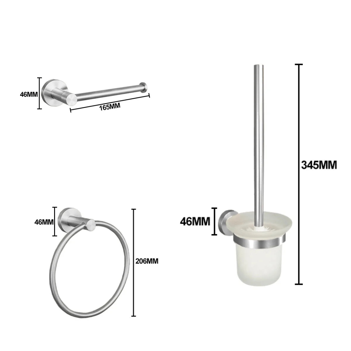 Bathroom Hardware 304 Stainless Steel Brushed Towel Rack Toilet Paper Holder Soap Holder Towel Bar Toilet Bathroom Accessories