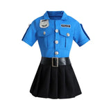 Police Role Play Dress Dressup Clothes  Police Officer Uniform Playsuits Halloween Performance Costumes