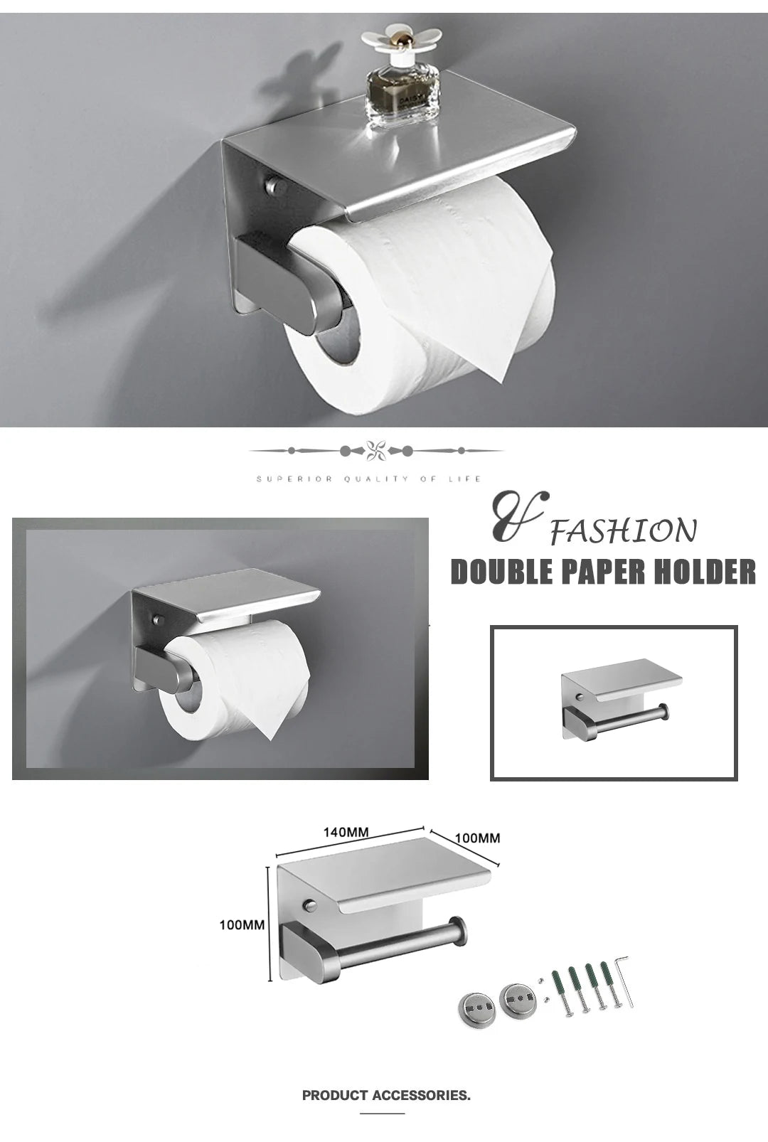 Bathroom Hardware 304 Stainless Steel Brushed Towel Rack Toilet Paper Holder Soap Holder Towel Bar Toilet Bathroom Accessories