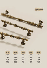 French-bronze solid handle vintage wardrobe/cabinet door handles small single-hole drawer pull medieval-style furniture hardware