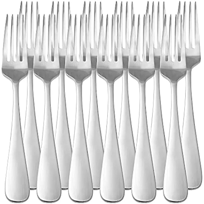 Heavy Duty Stainless Steel Dinner Forks With Round Edge, Pack Of 12, Dishwasher Safe for restaurants Eid Al-Adha Mubarak