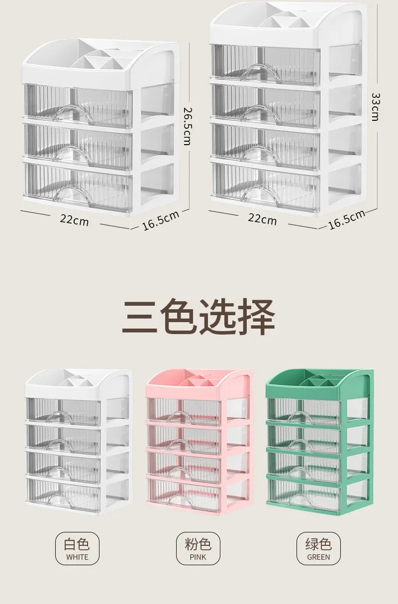 New 1Pc 5-layer Makeup Storage Box Debris Storage Box Drawer-style Dressing Table Office DeskCosmetics Multi-layerstoragecabinet
