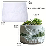 Mountain relief succulent plant flowerpot resin silicone mold mountain stream flowing water storage box candle cup gypsum molds