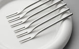 304 Stainless Steel Fruit Fork Solid Round Stick Small Fork High Appearance Level Household Long Handle Fruit Cake Dessert Fork