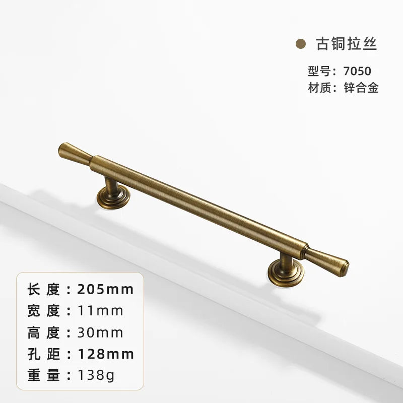 French-bronze solid handle vintage wardrobe/cabinet door handles small single-hole drawer pull medieval-style furniture hardware