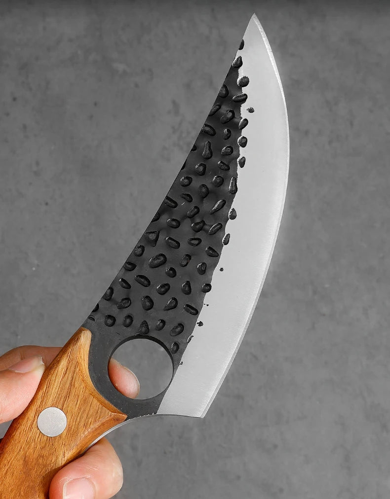 Meat Cutting Knives Boning Knife Wooden Handle Hnadmade Forge Knives Slicing Knife Multifunctional Kitchen Knives with Cover