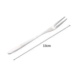 13cm StainlessTwo-tine Steel Fruit Forks Set Small Size Two-tine Dessert Snack Cake Forks for Parties and Cafeterias