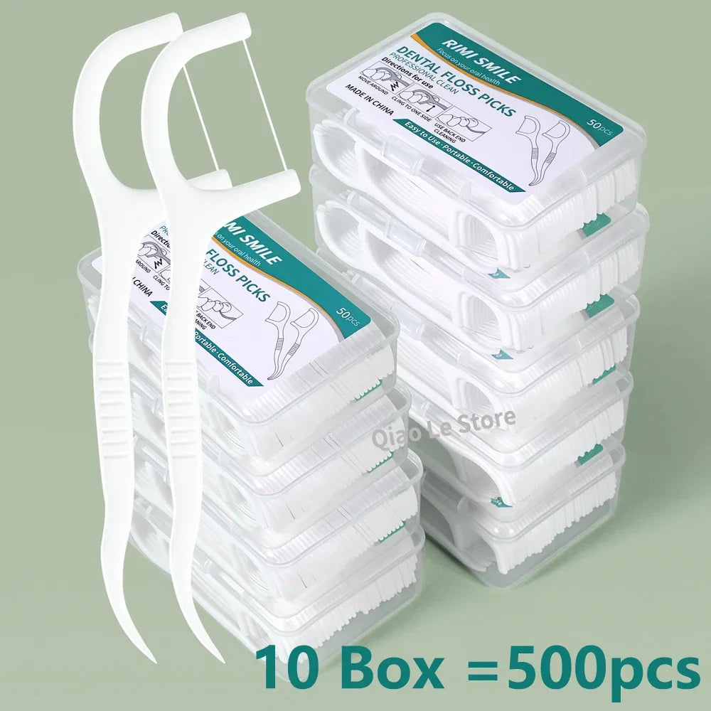 Portable Dental Floss Picks (Travel Box)