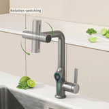 Intelligent Water Temperature Display Pull-out Sprayer Kitchen Faucet Hot and Cold Water Kitchen Sink Tap Single Hole Mixer