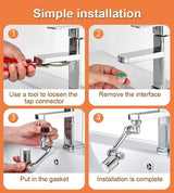 Rotatable Multifunctional Extension Faucet Aerator Kitchen Sink Faucet Extender Adapter Bathroom Tap Swivel Robotic Arm Sink Fit