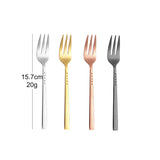 4/6/12Pcs Black Coffee Fork Stainless Steel 304 Tea Fork Set Ice Cream Cake Fruit Forks Mirror Gold Cutlery Thin Sliverware